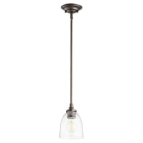 Quorum Lighting Rossington 1-Light Pendant, Oiled Bronze, 5 Width, 7 Height, Stem Hanging, Dry Rated