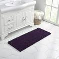 thumbnail image 3 of Walensee Non-Slip Bathroom Rugs Chenille Soft Striped Plush Bath Mat, 24" x 44", Dark Purple, 3 of 9