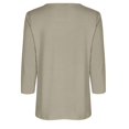 thumbnail image 5 of Oalirro Khaki Crew Neck Long Sleeve Tops for Women Dressy Casual Women's Round Neck Button Seven Quarter Sleeve 3/4 Sleeve T-shirt Loose Top, 5 of 5