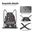 thumbnail image 4 of Kuqiui I Love Coffee Print Drawstring Backpack Drawstring Bags,Draw String Back Bag Drawstring Bags for Sports,Gym,Travel,Swimming,Beach, 4 of 8