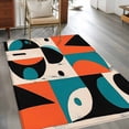 thumbnail image 3 of 3'x5' Area Rugs, Burnt Orange Teal Black Indoor Outdoor Area Rug for Living Room Bedroom, Modern Abstract Geometric Washable Bathroom Rugs Kitchen Floor Carpet Mats Home Decor Aesthetic, 3 of 8