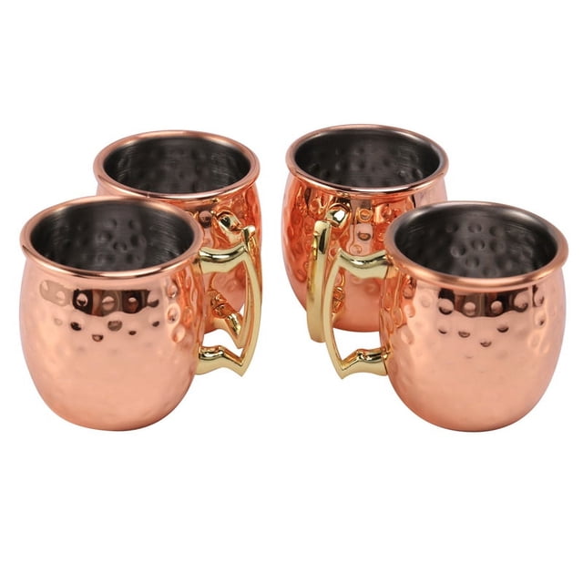 Mini Mula Moscú De Acero Inoxidable 2 Onzas Tazas Espresso Chapada En Cobre Juego Tiro 4