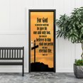 thumbnail image 4 of John 3:16 Sunset Cross Door Sticker - 30.3x78.7in Religious Bible Verse Peel and Stick Door Decal for Church & Home, 4 of 6