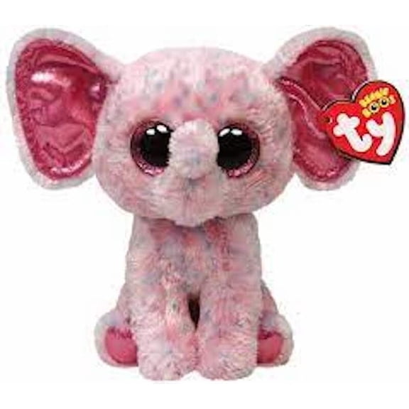 Ty Beanie Boos - ELLIE The Elephant 6" Glitter Eyes Stuffed 6" Plush New MWMT's (BONUS 1 FUN CHOPS & 1 TY CARD)