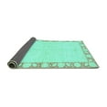 thumbnail image 2 of Ahgly Company Indoor Square Abstract Turquoise Blue Modern Area Rugs, 7' Square, 2 of 4