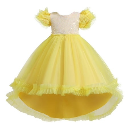

Children Baby Kids Spring Summer Girls Party Dress For Girls Colorful Train Kids Gown Girl Dresses Birthday Party Princess Children Princess Dress 4-5 Years