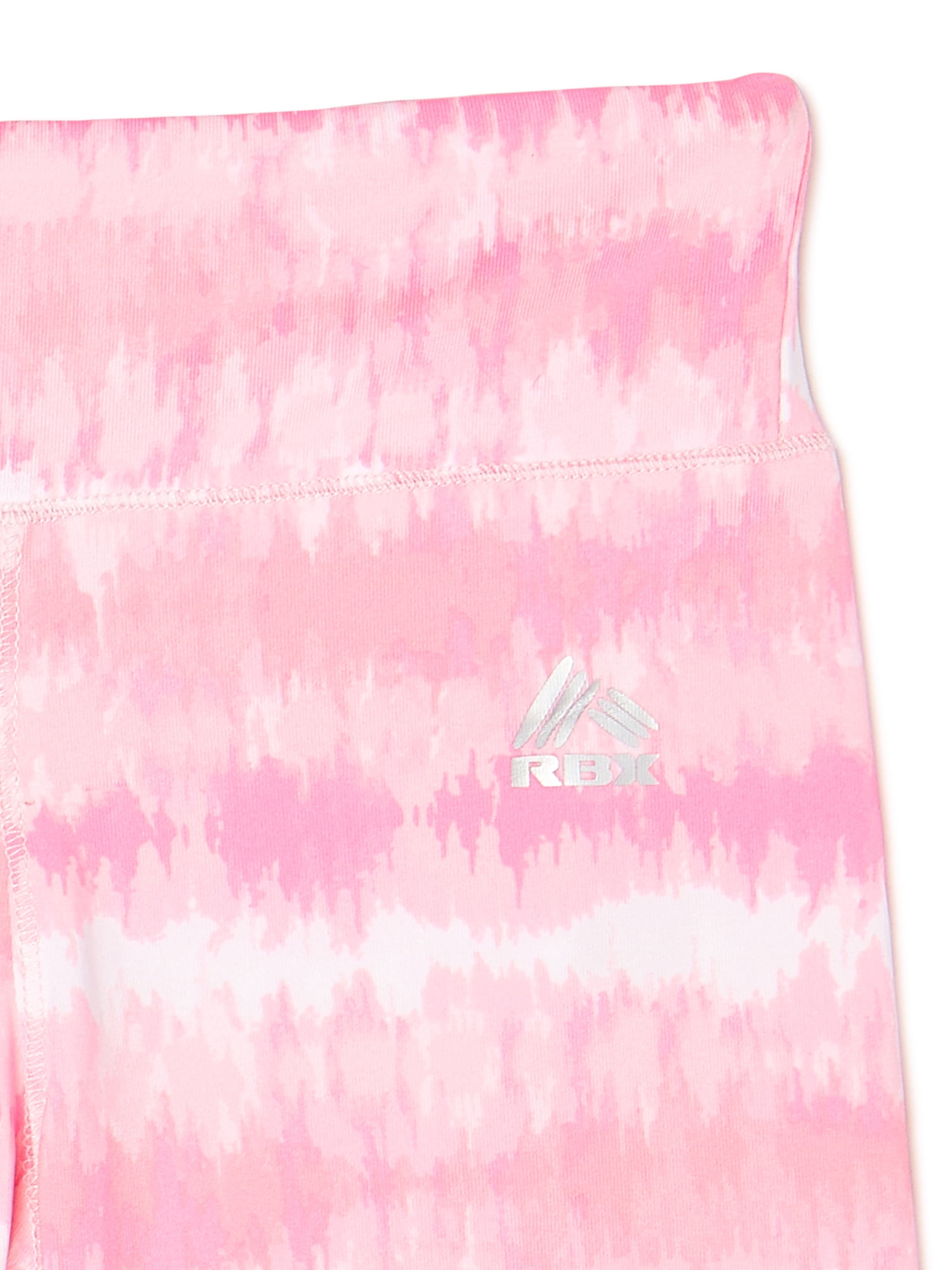 RBX Girls Ruffle T-Shirt and Tie Dye Bike Shorts, 2-Piece Active Set, Sizes 4-16