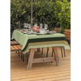 thumbnail image 3 of Outdoor Tablecloth with Umbrella Hole for Patio/Picnic/Party/Camping, Sage Green Boho Waterproof Table Cloth Rectangle Table Cover Washable, Farmhouse Ethnic Tribe Striped (60"x 102"), 3 of 9
