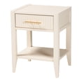 thumbnail image 2 of Baxton Studio Primrose Mid-Century Nightstand, 1-Drawer, Ivory, 2 of 9