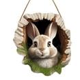 thumbnail image 1 of Easter Bunny Rabbit Hole Door Sign - Rustic Wooden Decor for a Festive Entrance, 1 of 5