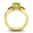 thumbnail image 4 of 2.50 Carat Sparkle Round Cut Peridot & Red Ruby Gemstone Engagement Ring for Ladies Solid 14K Yellow Gold Size 4.5 by Diamond-Capitals, 4 of 8