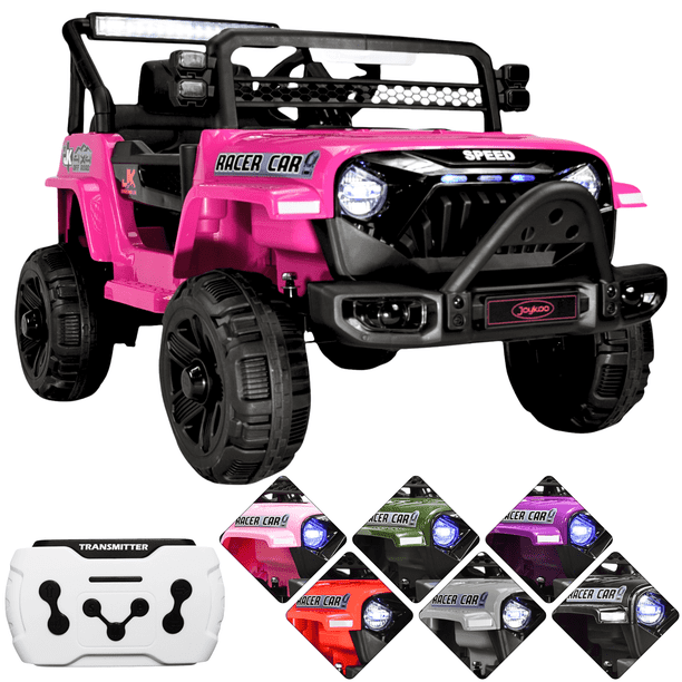 Camioneta montable JOYKOO eléctrica 93 cm rosa Control remoto 12V