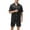 Black, variant on ZZwxWA Men Satin Silk Short Pajama Set 2 Piece Button Down Shirt Shorts Pjs Outfits Men Casual Summer Sleepwear Lounge Sets