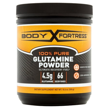 Body Fortress 100% Pure Glutamine Powder, 66 (Best L Glutamine For Leaky Gut)