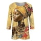 thumbnail image 5 of Xuyuer Women's Leisure Print Round Neck Three Quarter Sleeve Loose T-Shirt, Casual 3/4 Sleeve Top for Spring Summer Everyday Fashion and Relaxed Weekend Style, 5 of 5