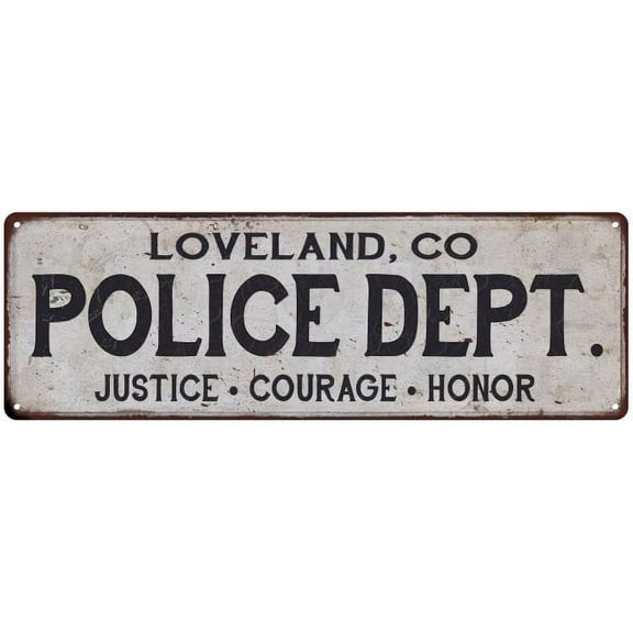 LOVELAND, CO POLICE DEPT. Home Decor Metal Sign Gift 8x24 108240012445