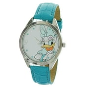 Disney Daisy Duck Watch Genuine Leather Teal blue Strap DA500