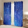 thumbnail image 2 of jejeloiu Glitter Print Striped Blackout Curtains Set of 2 (52x84 Each),Abstract Ombre Window Curtains,Blue Galaxy Starry Night Curtains and Drapes For Boys Kids,Breathable Home Decor, 2 of 6