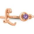 thumbnail image 5 of 10K Rose Gold Letter L With Birthstone Ring (Size 7) Made In United States 10xnr81lr, 5 of 5