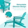 thumbnail image 6 of Costway 2 PCS Outdoor Patio HDPE Adirondack Chair Beach Seat Retractable Ottoman Turquoise, 6 of 9