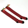 thumbnail image 5 of Odeerbi Christmas Socks for Women 2025 Thigh High Socks Long Tube Knee Socks Striped Garter Cute Accessories Party Hot Pink, 5 of 6