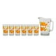 thumbnail image 1 of Jgo de Jarra para Agua con 6 Vasos Vidrio Crisa Naranjas Crisa 1710111, 1 of 2