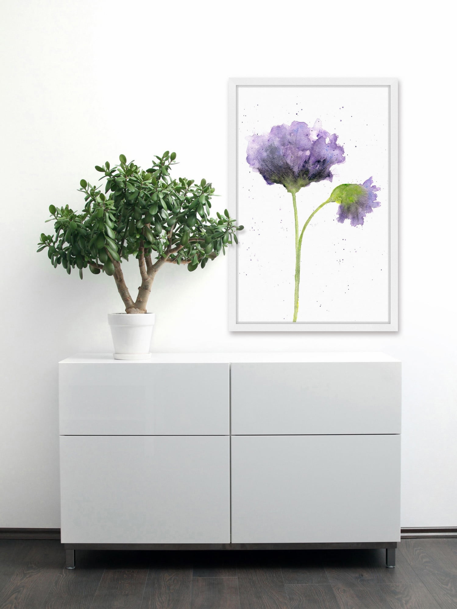 Marmont Hill "Purple Poppy" by Thimble Sparrow Framed Painting Print