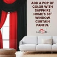 thumbnail image 3 of Sapphire Home Complete Window Sheer Curtain Panel Set with 4 Attached Panels 55x63 Each and 2 Valances with Beads and 2 Tiebacks -Easy Installation- Multicolor 63" Black and Red, 3 of 7