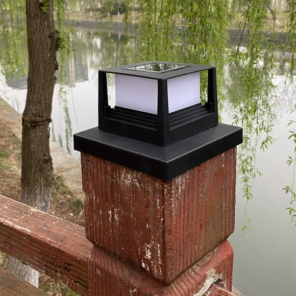 Solar Lights Outdoor,Solar Outdoor Lights,Solar Post Lights Outdoor Fence Cap Light for Posts Patio Garden Decoration White Lighting Black，Lighting Solar Outdoor Post Cap Lights Light for Fence