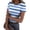 Blue01, variant on Dwralegc Womens-Plus Basic Dressy Ribbed Summer Shirts Slim Fit Fitted Striped Graphic Outfits Trendy Crew Neck Shirt Yellow L