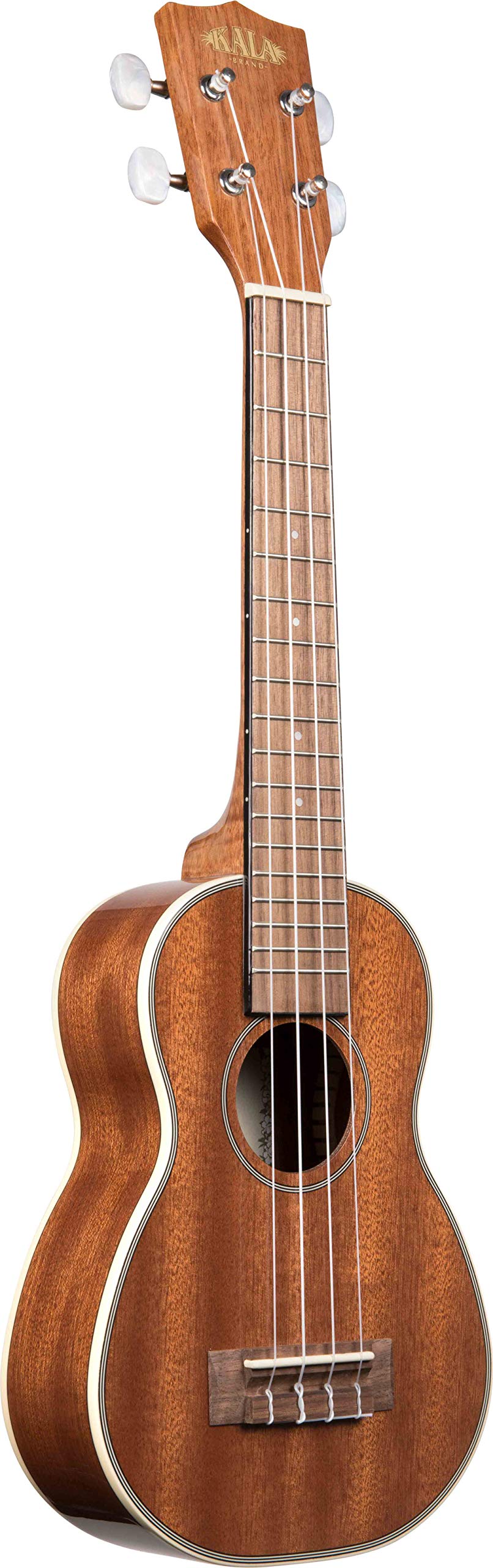 Kala KA-SLNG Mahogany Soprano Long Neck Ukulele Bundle with Hard Case, Tuner, and Polishing Cloth