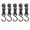 G001- Black, variant on Hanging Hooks Heavy Duty, Heavy Duty Hooks, 3 in Black Metal, Outdoor Camping, Rack attachment, Gear Hanging, Red Stitch detail, 5 Pc