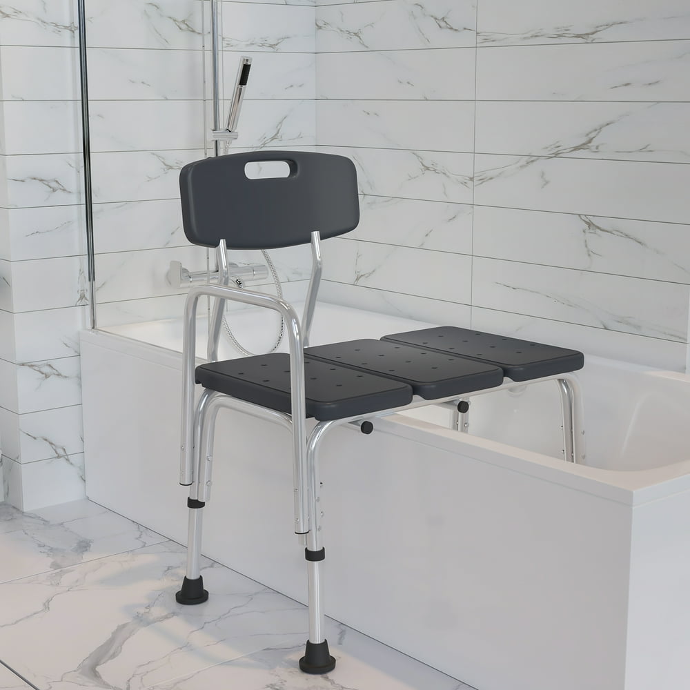 Flash Furniture 300 Lb. Capacity, Adjustable Gray Bath & Shower