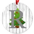 thumbnail image 1 of letter R Monogrammed Metal Christmas Tree Holiday Ornament,, 1 of 1