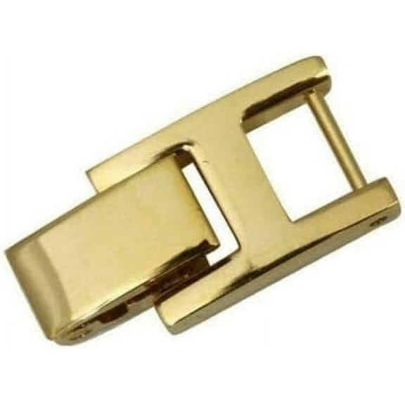 GOLD COLOR STAINLESS STEEL FOLD OVER CLASP WOMENS WATCH BRACELET EXTENDER LINK 7mm WIDE/TONGUE IS 3MM WIDE/MEASURE YOUR ITEM :)