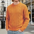 thumbnail image 6 of Miqool Men's Pullover Sweater Cable Knit Chunky Sweater Classic Casual Crewneck Sweaters with Ribbing Edge, 6 of 9