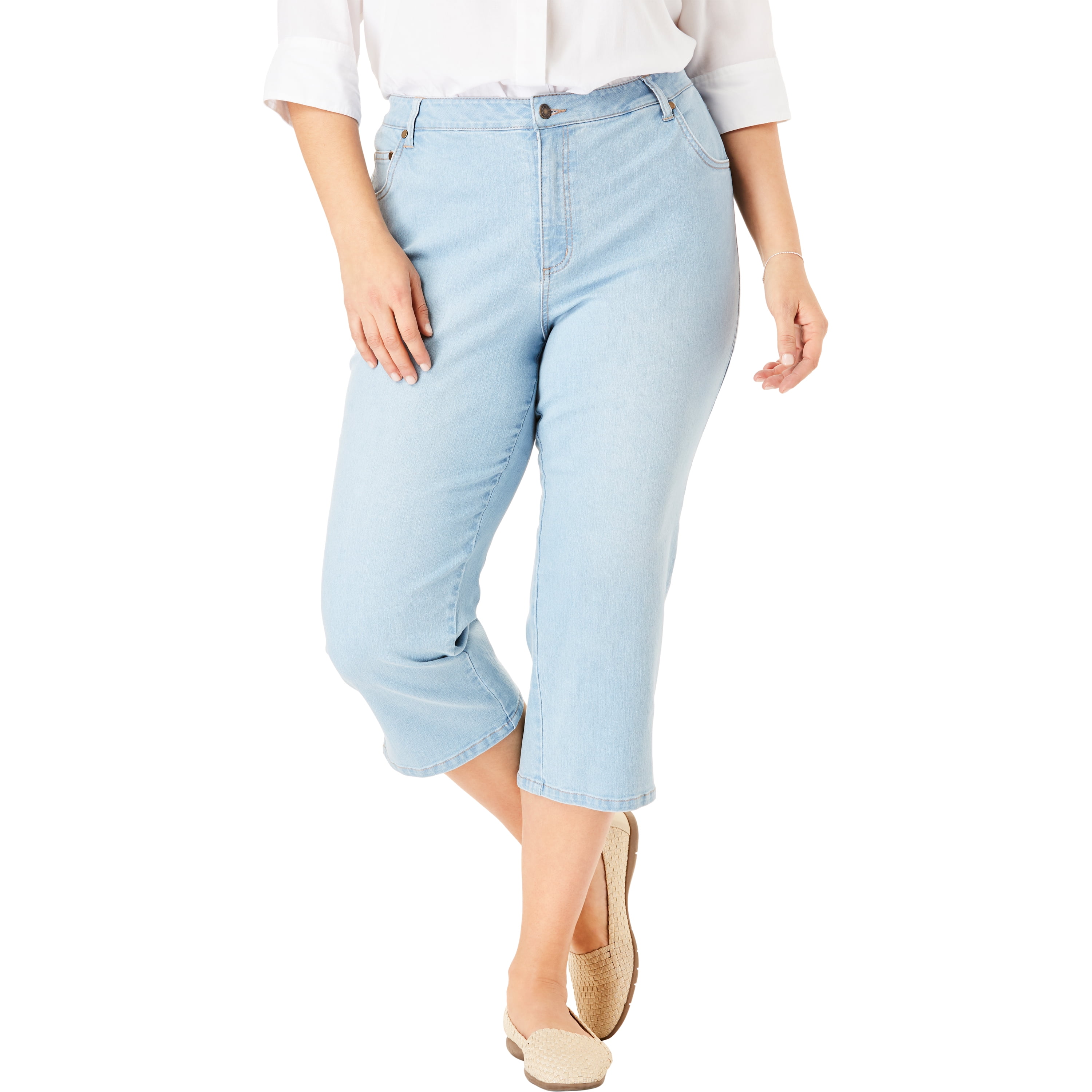 Woman Within Woman Within Women's Plus Size Petite Capri Stretch Jean