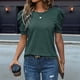 thumbnail image 2 of Suéter de Corta Abullonada para Mujer, Tops de y Verano 2025, Conjuntos de Punto, Camisa de Cuello Redondo, Blusas, Verde Tinta, XL, 2 of 4