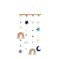thumbnail image 1 of Colgante de pared de arco iris para habitación de guardería, exhibición de fotos colgante de arco iris con bola, campana de cama móvil de madera con luna, nube y estrellas, 1 of 5