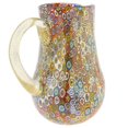 thumbnail image 2 of GlassOfVenice Murano Glass Golden Quilt Millefiori Pitcher / Carafe, 2 of 6