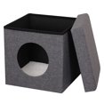 Mllieroo Foldable Cat Cube Bed 15'' Cat House Cat scratch board Pet