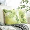 thumbnail image 2 of Phantoscope New Living Series Square Decorative Throw Pillow Cover, 18" x 18", Yellow/Green Leaves, 2 Pack, 2 of 3