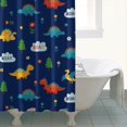 thumbnail image 4 of Dark Blue Dinosaurs ROAR Pattern Shower Curtain 72"x72" ,Bathroom Decorative Shower Curtains Set with 12 Hooks,Modern Waterproof Washable Shower Curtain, 4 of 6