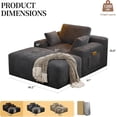thumbnail image 4 of MoonSpeak 67'' Chaise Lounge Chair Corduroy Cloud Sofa Bed No Assembly with 3 Pillows for Livingroom, 4 of 9