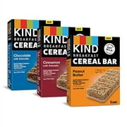 KIND Cereal Breakfast Bars, Variety Pack, Chocolate with Almonds, Peanut Butter, Cinnamon with Almonds, Healthy Snacks, Gluten Free, 18 Count (Pack of 1)
