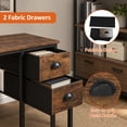 thumbnail image 5 of 38" Computer Desk with Charging Station & 2 Fabric Drawers,Home Office Desk Writing Desk for Small Spaces,Rustic Brown, 5 of 9