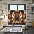thumbnail image 4 of Yayeee Kitchen Curtains Tier Pair Light Filtering 27"x36" Rod Pocket Short Cafe Window Panel, Gold Flower, 4 of 7