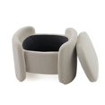 thumbnail image 5 of Modrest Erin - Modern Cream Fabric Storage Ottoman, 5 of 7