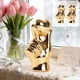 thumbnail image 1 of Juego de 2 adornos para San Valentín | Figuras de cerámica con forma de corazón | Acabado metálico dorado y plateado | Decoración romántica para escritorio, mueble de TV o estantería, ideal para, 1 of 6