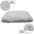 thumbnail image 3 of Damask Pet Bed, Vintage Victorian Style Swirly Pattern of Lacy Shabby Rococo Baroque Effect, Chew Resistant Pad for Dogs and Cats Cushion with Removable Cover, 24" x 39", Grey and White, by Ambesonne, 3 of 4